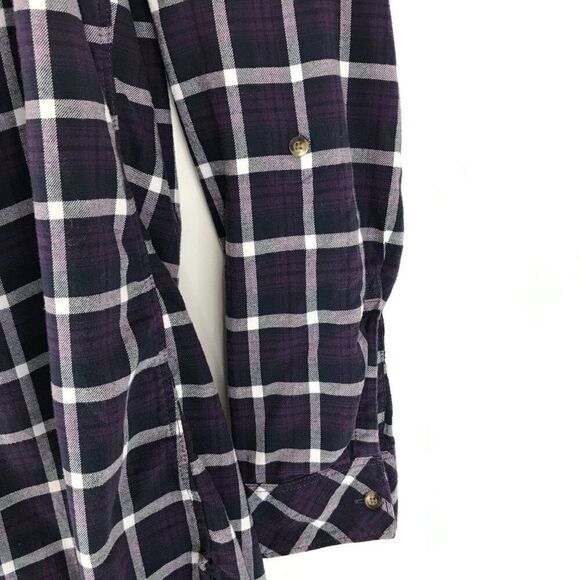 Eddie Bauer Plaid Popover Top Women's XL Roll Tab Woven 100% Cotton Outdoor - Picture 5 of 14